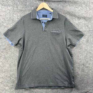 7 Diamonds Polo Shirt Mens XL Gray Blue Orchard 100% Cotton Short Sleeve Pocket